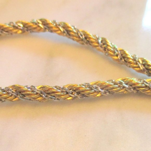 Vintage Braided Tennis Bracelet Gold silver Monet - Picture 4 of 6